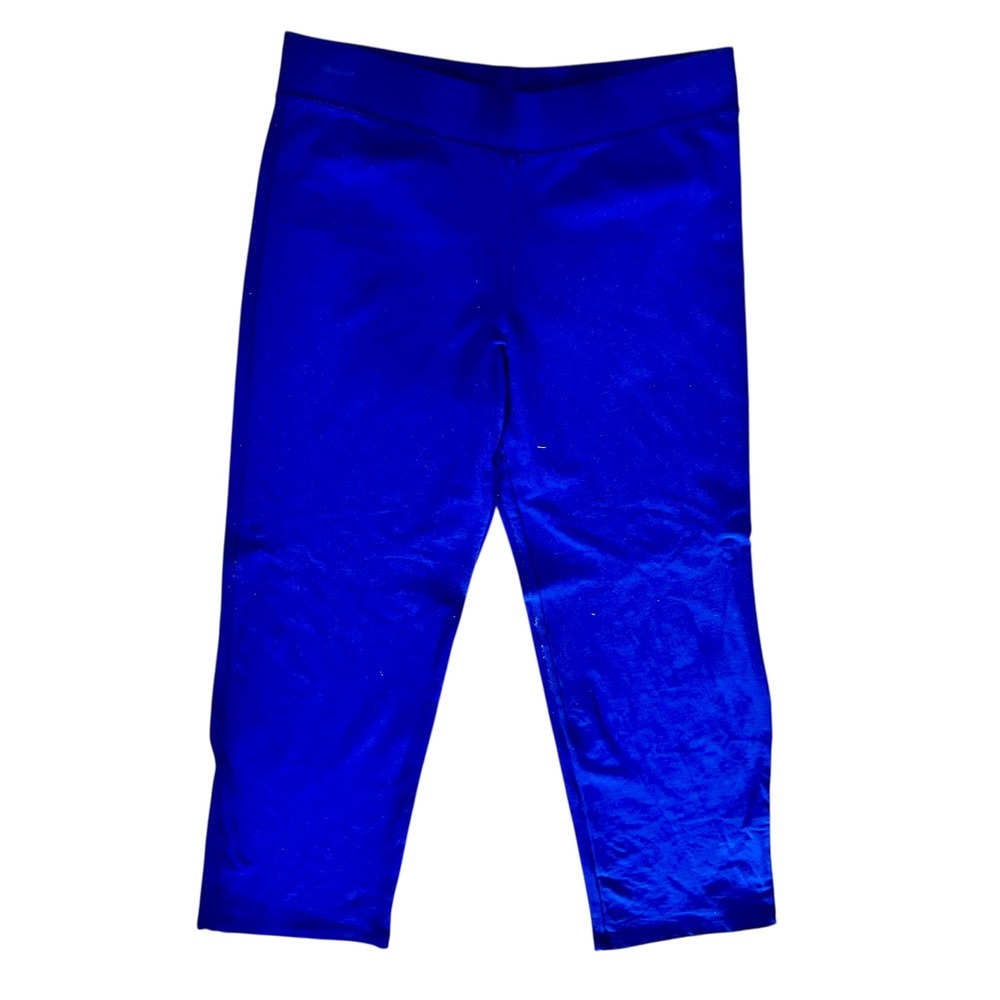 Talbots Capri Cropped Leggings Stretch Knit Casual Blue Pants Medium